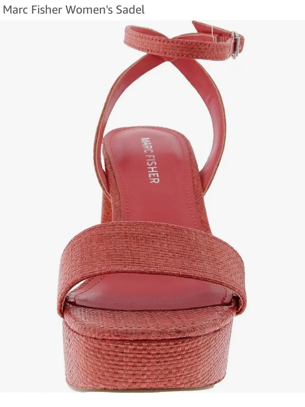 Marc Fisher Textured Coral Platform Block Heel Sandal